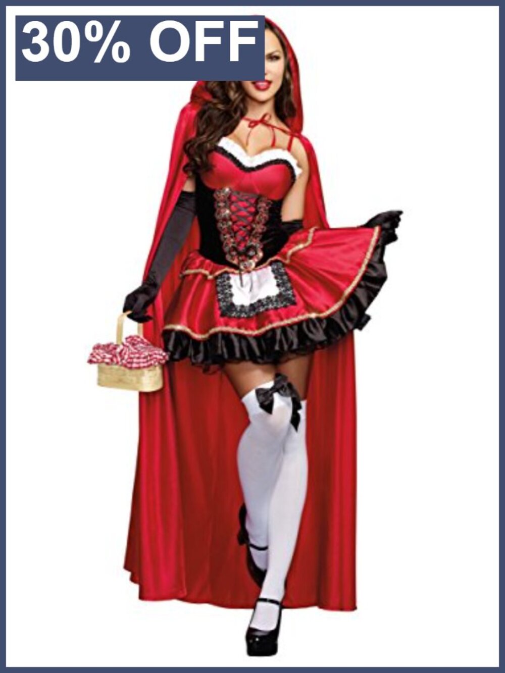 Women's Red Riding Hood Costume Halloween Fancy Dress Cosplay Party Long Cape